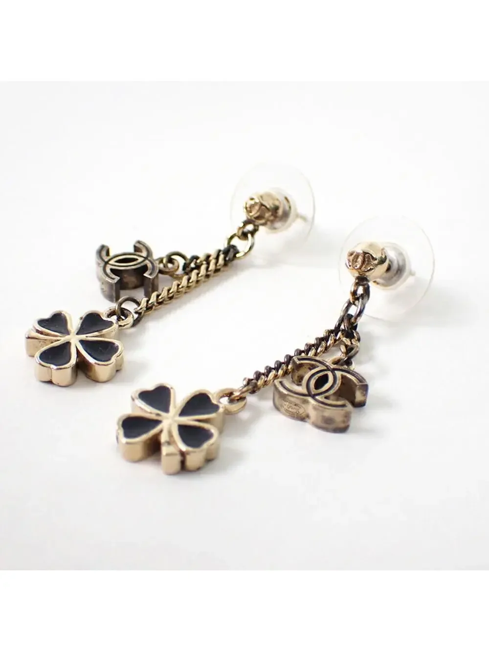 Chanel Cc Logo Clover Earrings Metal #209468C69B